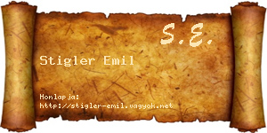 Stigler Emil névjegykártya